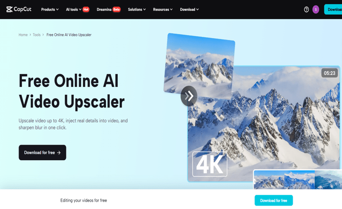 free online ai video upscaler